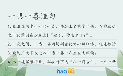 一悲一喜造句