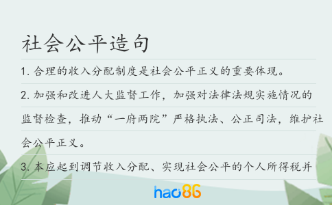社会公平造句