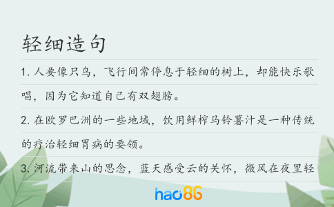 轻细造句