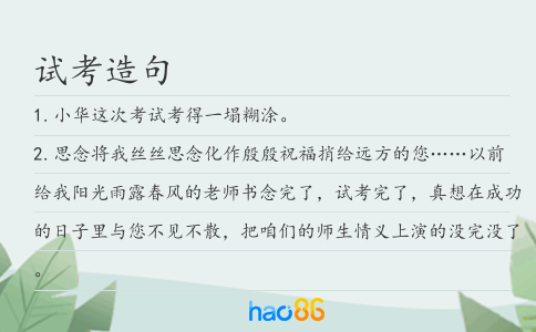 试考造句