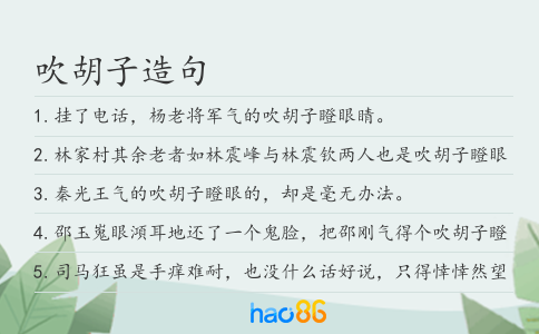 吹胡子造句
