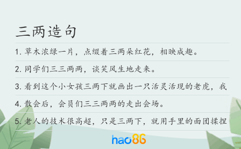 三两造句
