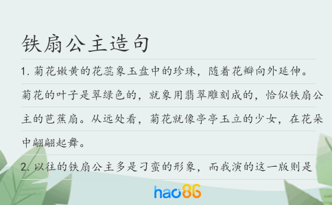铁扇公主造句