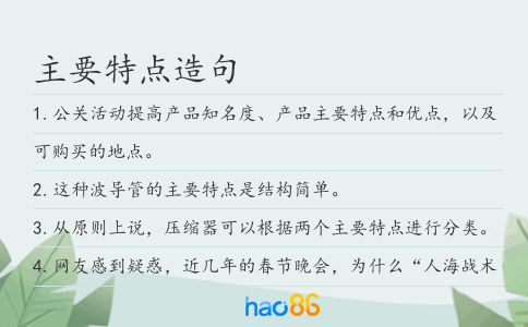 主要特点造句