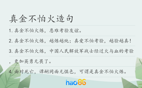 真金不怕火造句