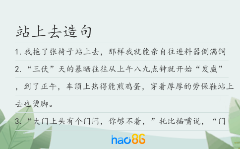 站上去造句