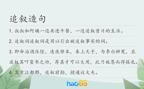 追叙造句