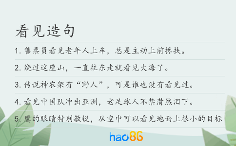 看见造句