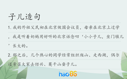 子儿造句