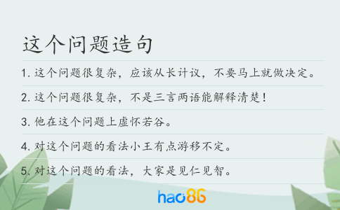 这个问题造句