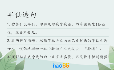 半仙造句