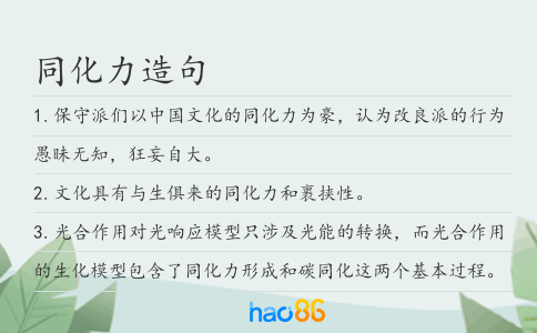 同化力造句