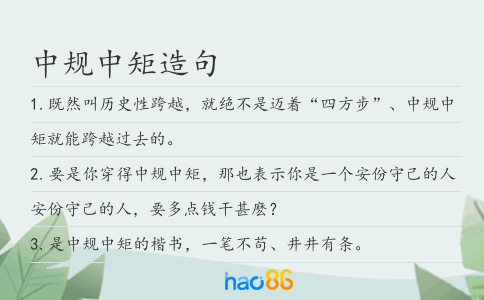 中规中矩造句