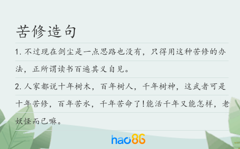 苦修造句