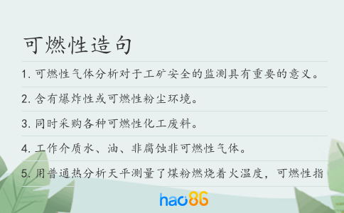 可燃性造句