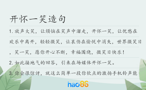 开怀一笑造句
