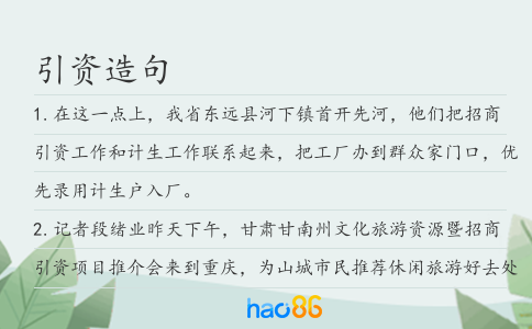 引资造句