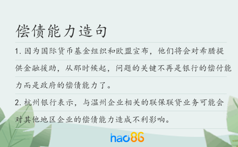 偿债能力造句