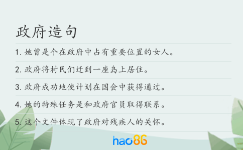 政府造句