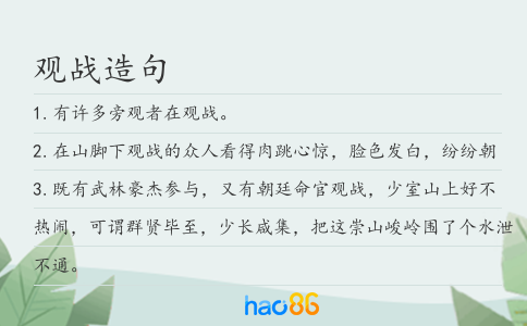 观战造句
