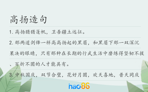 高扬造句