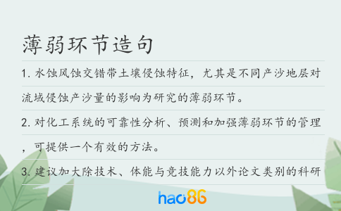 薄弱环节造句
