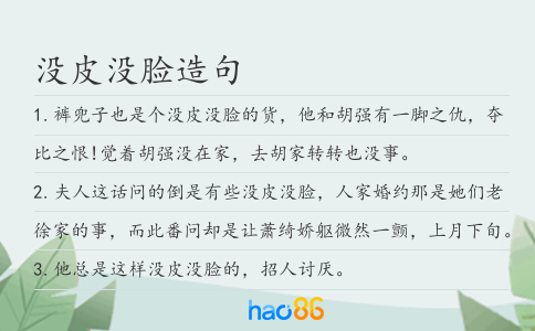 没皮没脸造句
