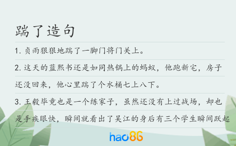 踹了造句