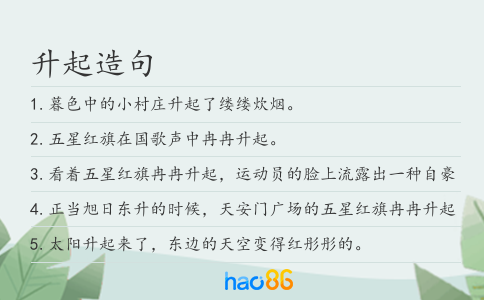 升起造句