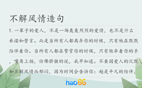 不解风情造句