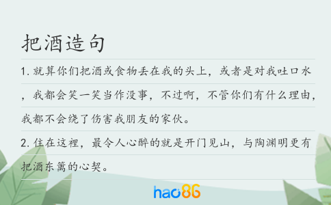 把酒造句
