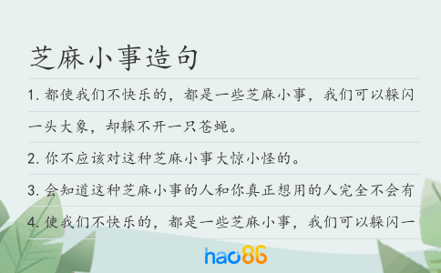 芝麻小事造句