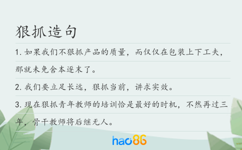 狠抓造句