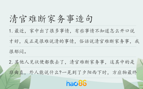 清官难断家务事造句
