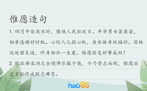 惟愿造句