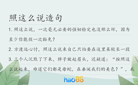 照这么说造句