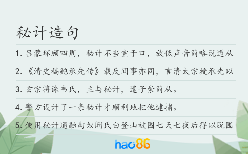 秘计造句