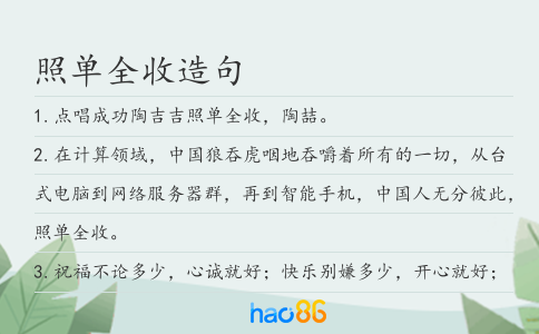 照单全收造句
