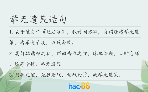 举无遗策造句