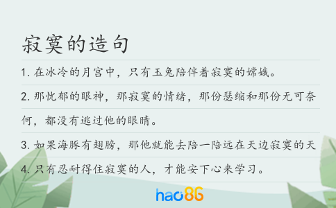 寂寞的造句