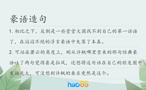 豪语造句