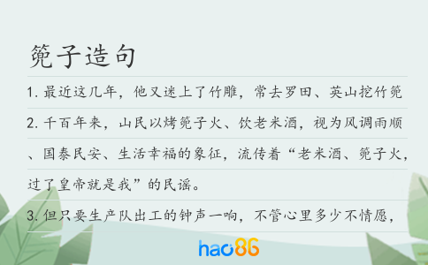 篼子造句