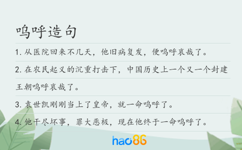 呜呼造句