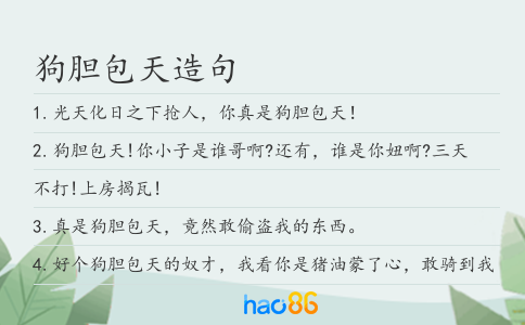 狗胆包天造句