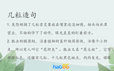 几粒造句
