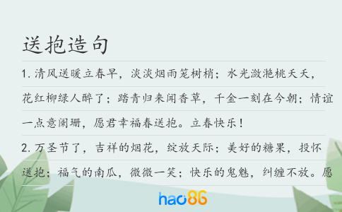 送抱造句
