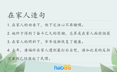 在家人造句