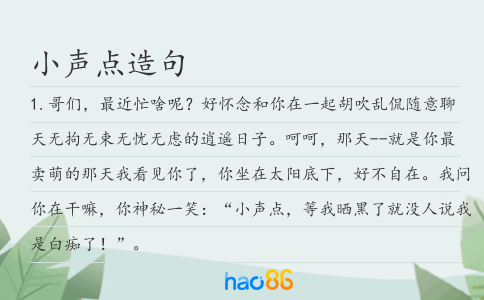 小声点造句