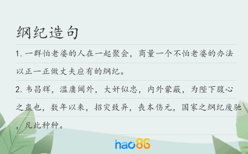 纲纪造句