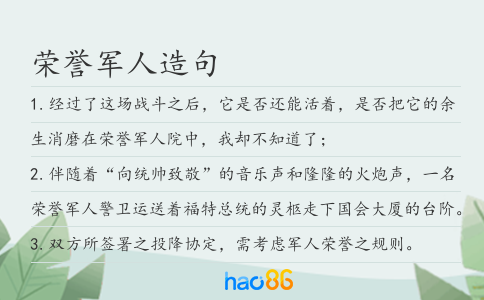 荣誉军人造句